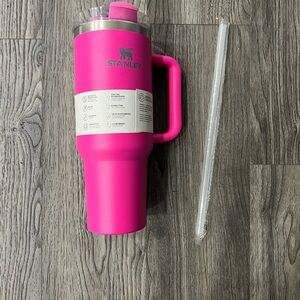 Stanley Fuchsia Travel Mug with Handle and Straw